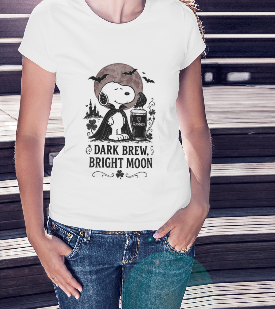 Peanuts Snoopy Dark Brew Bright Moon Halloween T-Shirt