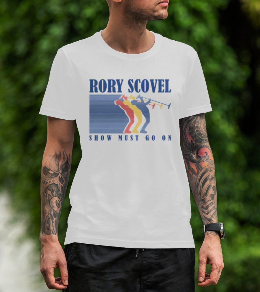 Rory Scovel Show Must Go On Colorful Trumpet Players T-Shirt