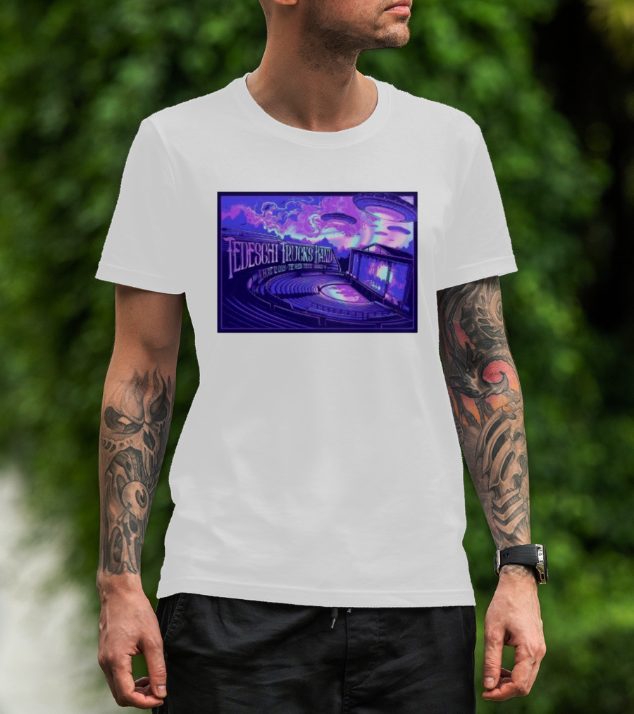 Tedeschi Trucks Band Greek Theatre Berkeley August 12 2026 Concert With UFOs And Neon Lights T-Shirt