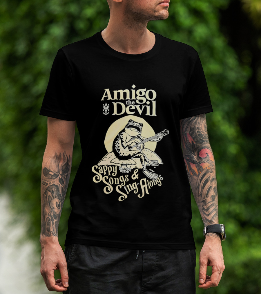 Amigo The Devil Sappy Songs And Sing Alongs Frog Playing Banjo T-Shirt
