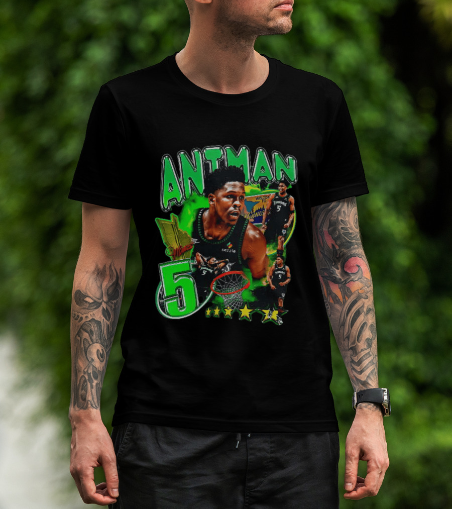 ANITMAN 5 Anthony Edwards Minnesota Timberwolves Welcome To Minnesota T-Shirt