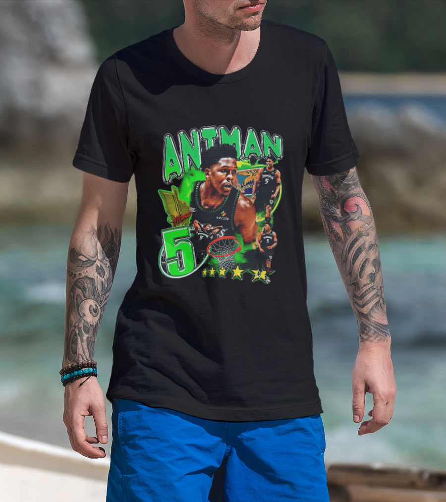 ANITMAN 5 Anthony Edwards Minnesota Timberwolves Welcome To Minnesota T-Shirt