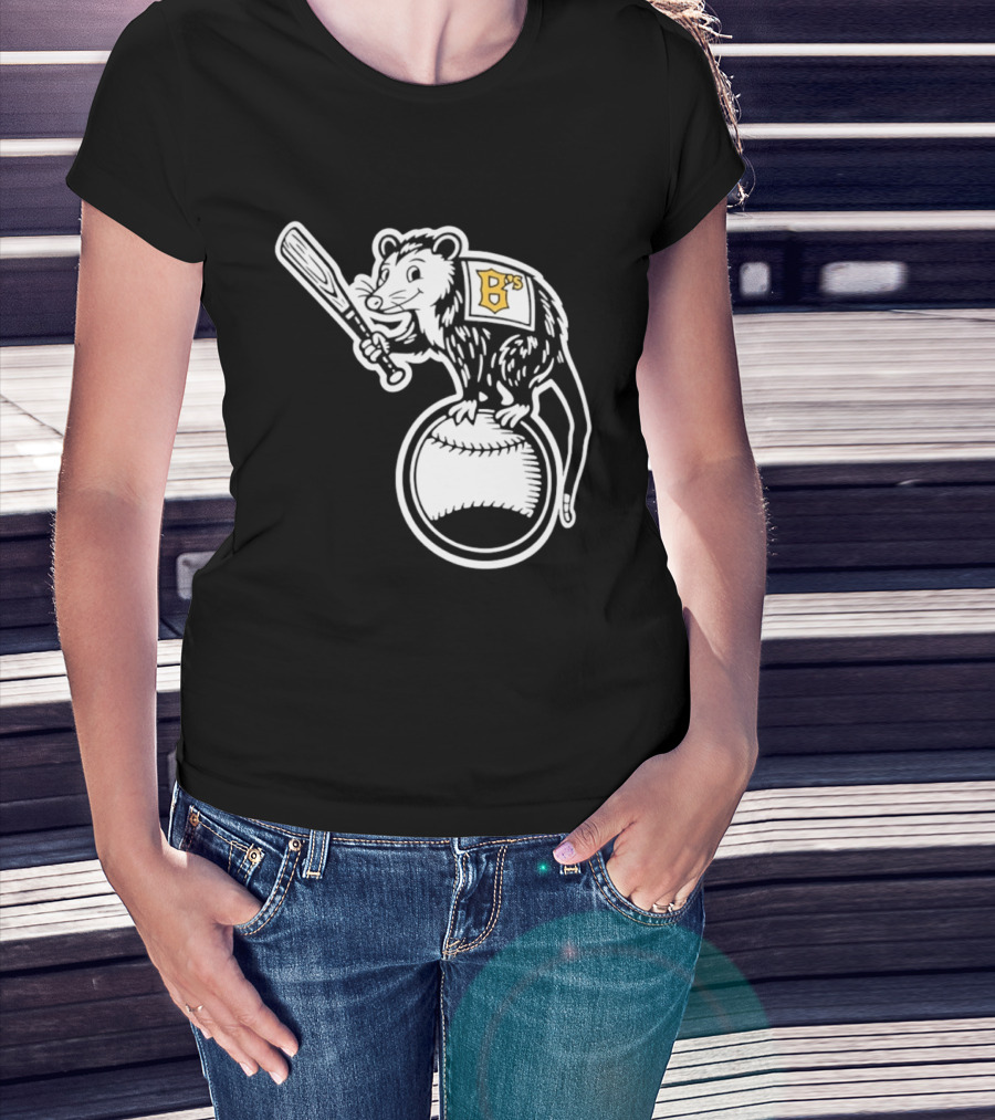 B's Baseball Opossum Batting On Ball T-Shirt