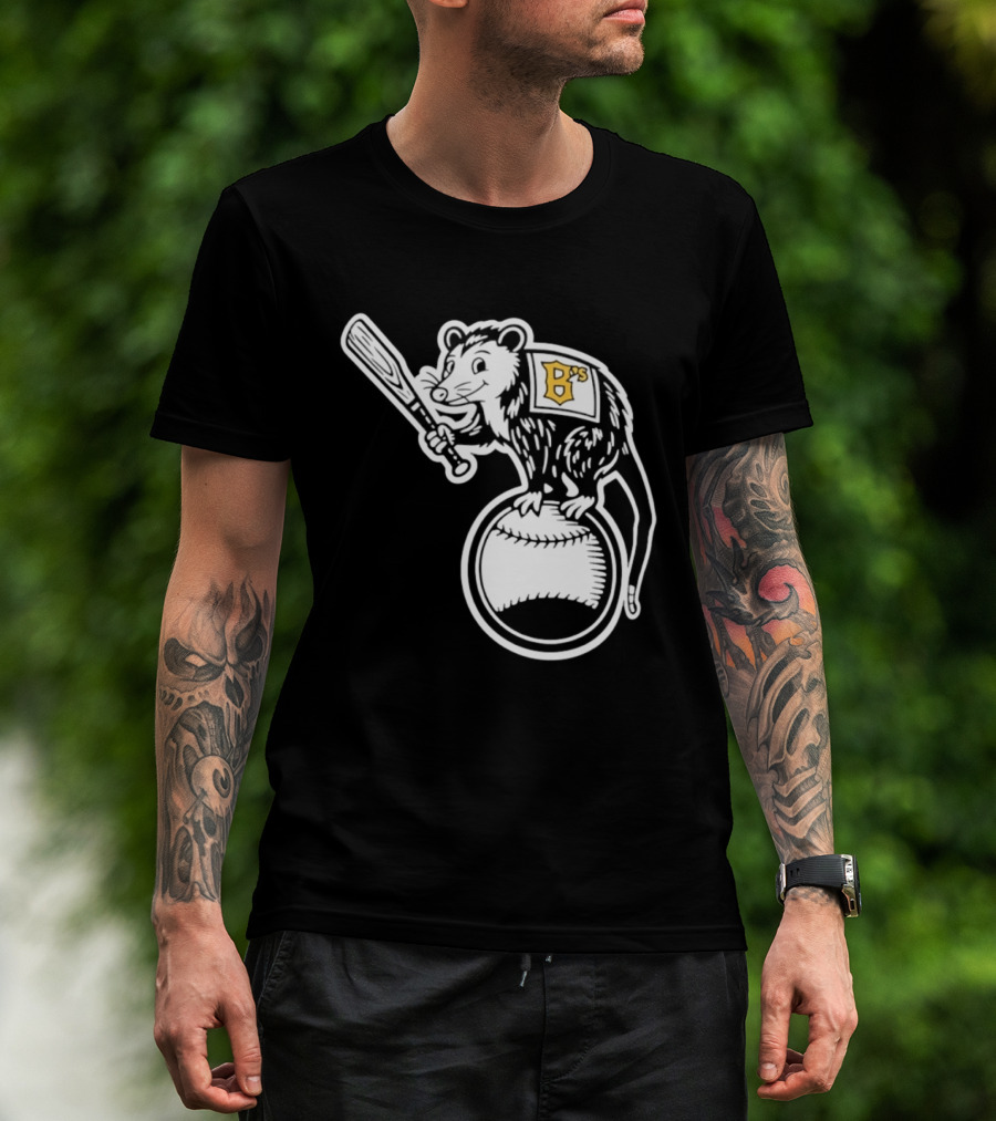 B's Baseball Opossum Batting On Ball T-Shirt
