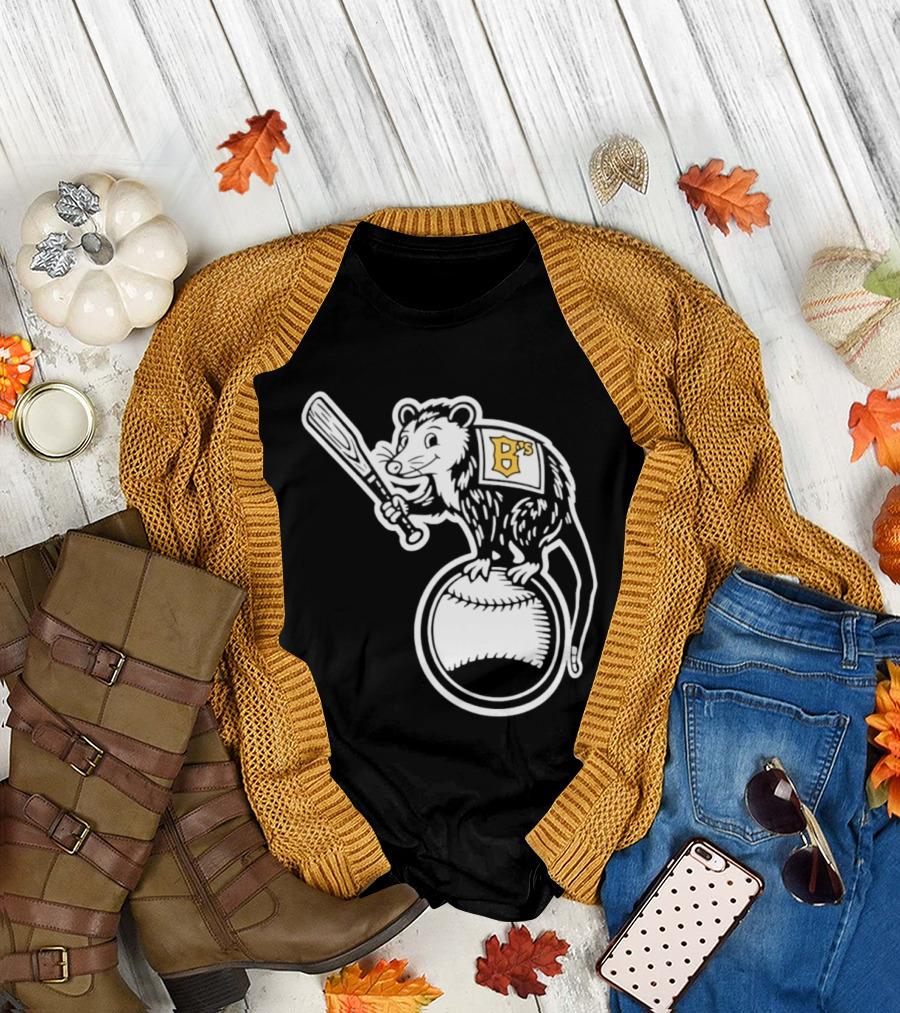 B's Baseball Opossum Batting On Ball T-Shirt