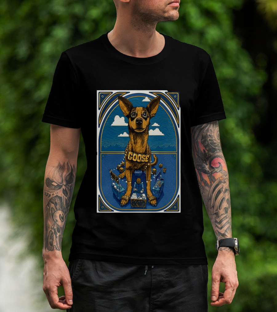 Goose Los Angeles Greek Theatre August 14 2026 Event With Dog And Clouds T-Shirt