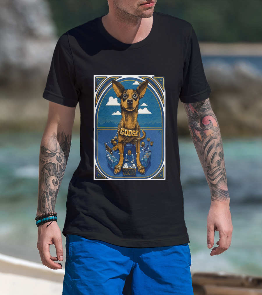 Goose Los Angeles Greek Theatre August 14 2026 Event With Dog And Clouds T-Shirt