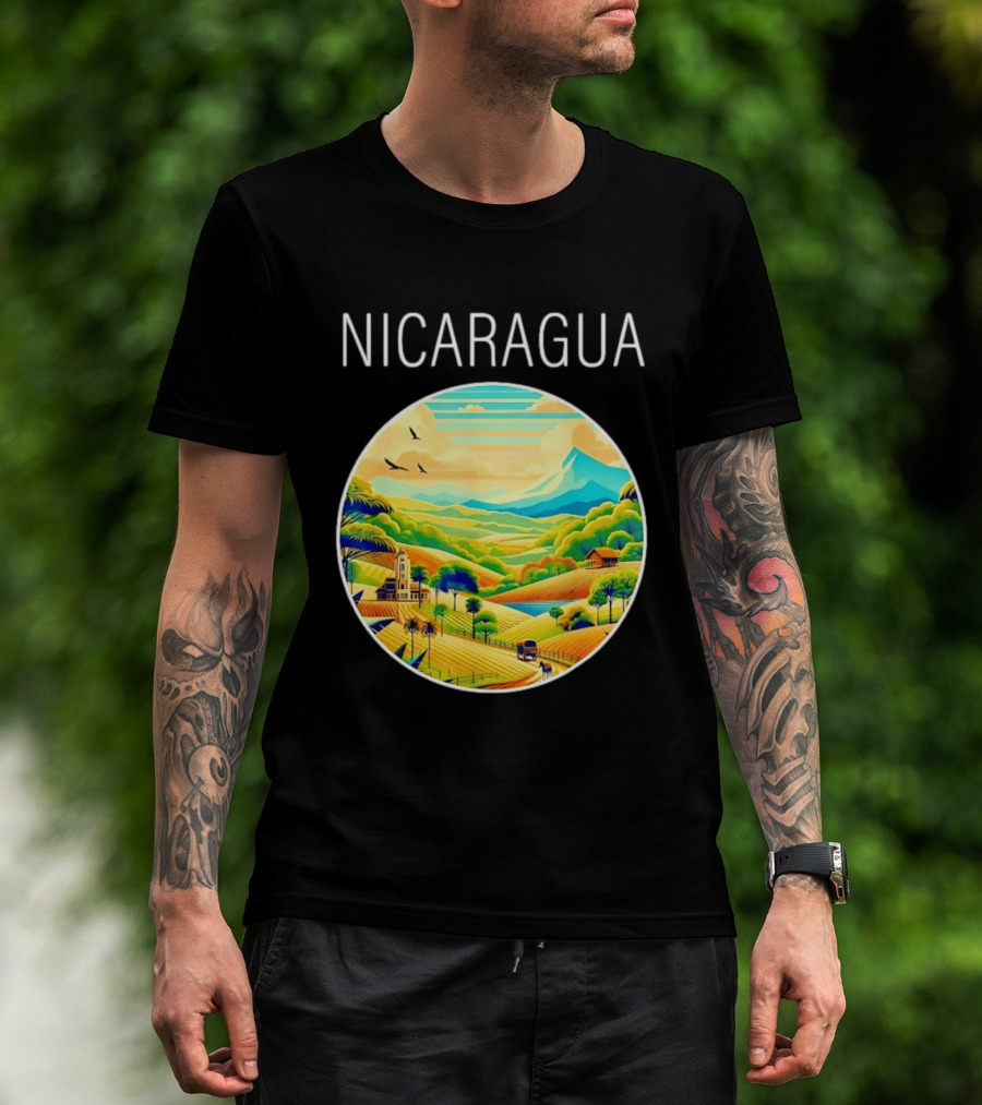 Nicaragua Scenic Landscape Central America Vibrant Mountain View T-Shirt