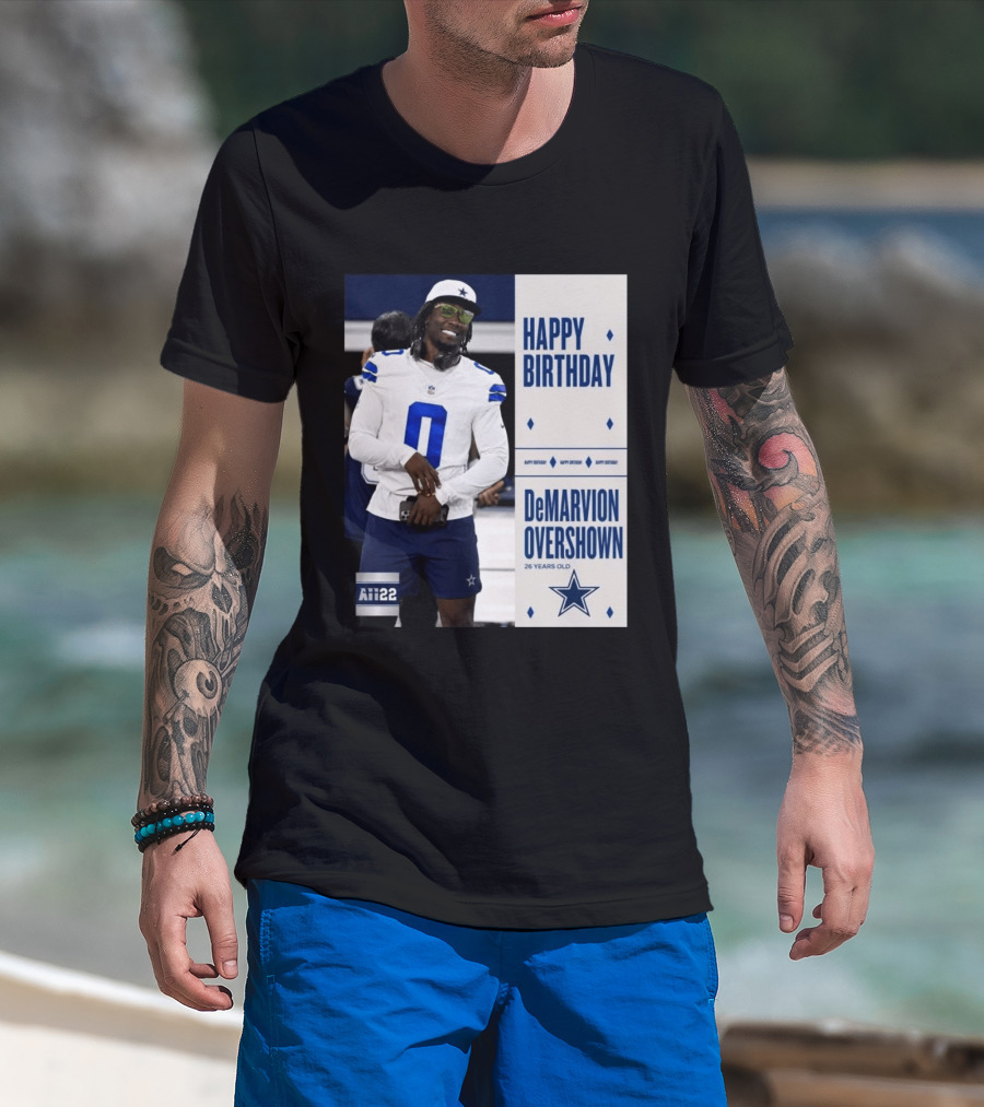 Happy Birthday DeMarvion Overshown 26 Years Old Dallas Cowboys Linebacker Celebration T-Shirt