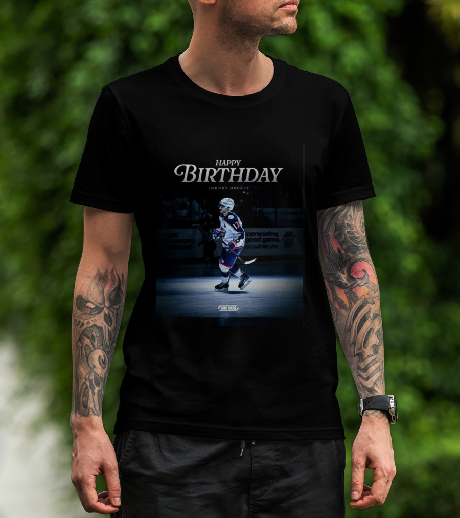 Happy Birthday Johnny Hockey NHL Player Spotlight Ice Rink Celebration T-Shirt
