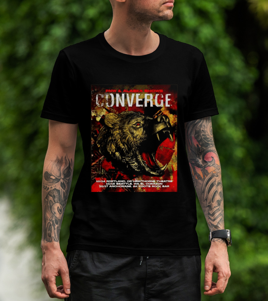 PNW Alaska Shows Converge Bear October Portland Seattle Anchorage Tour Dates T-Shirt