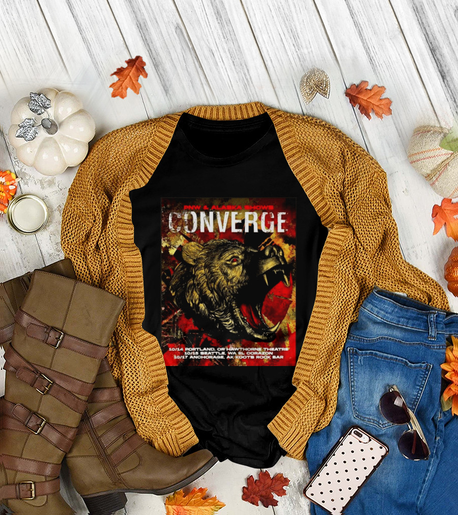 PNW Alaska Shows Converge Bear October Portland Seattle Anchorage Tour Dates T-Shirt