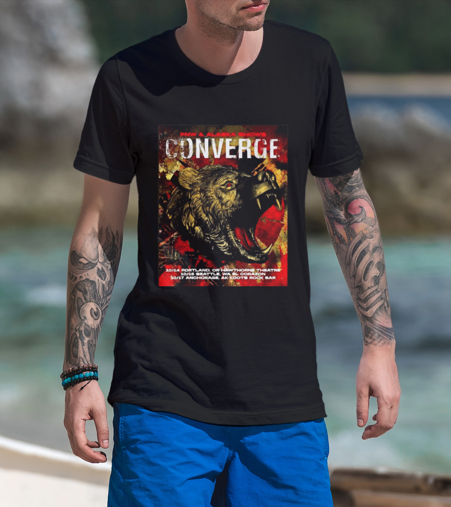 PNW Alaska Shows Converge Bear October Portland Seattle Anchorage Tour Dates T-Shirt