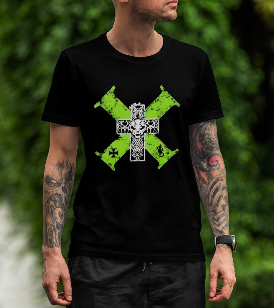 D Generation X Distressed Skull Cross DX WWE Wrestling T-Shirt