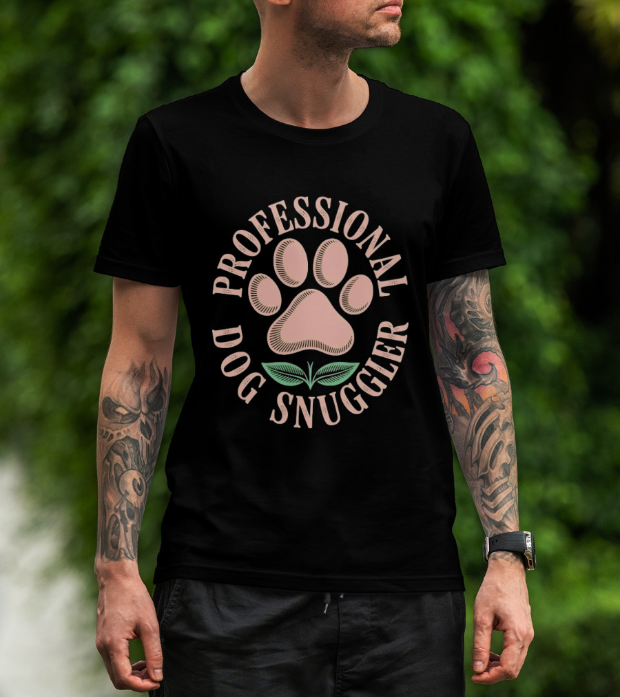 Professional Dog Snuggler Paw Print T-Shirt