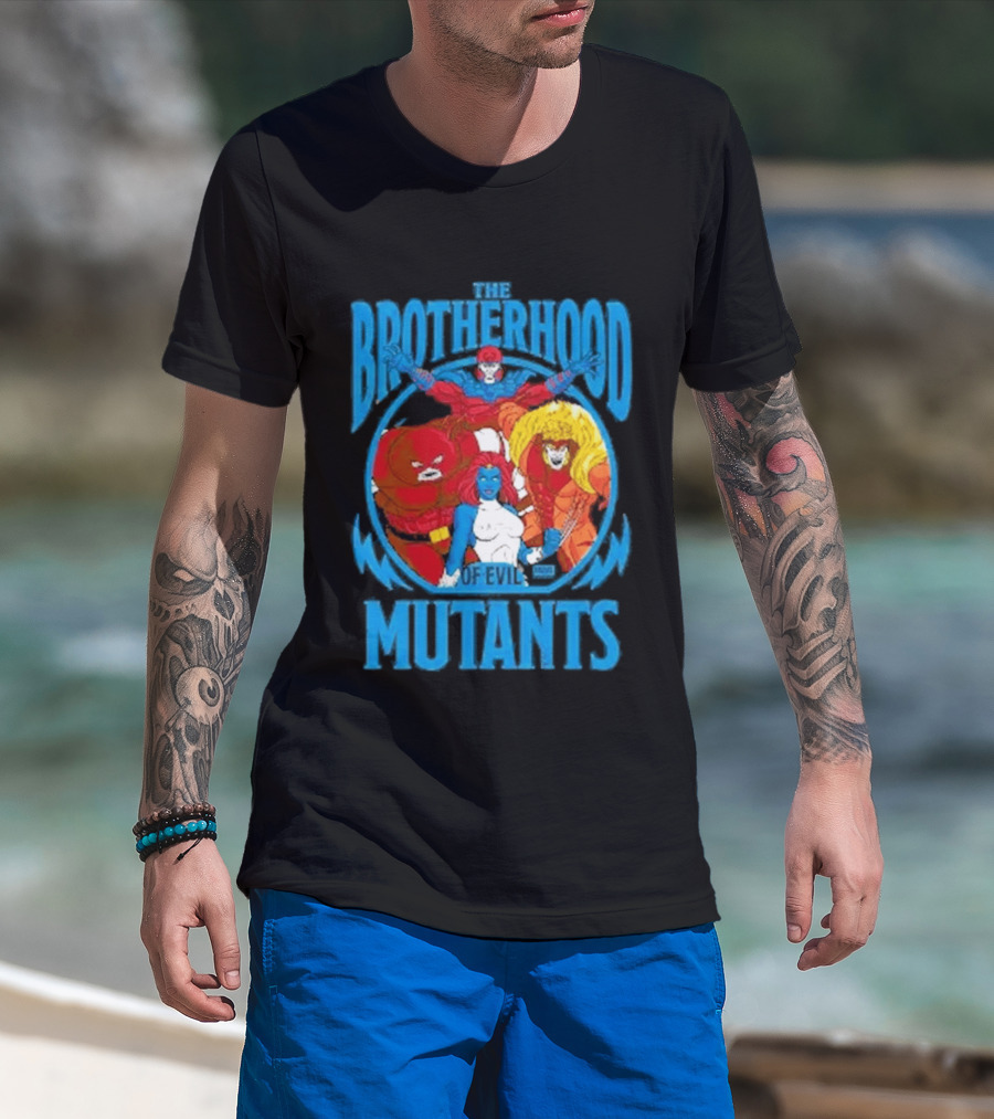 X Men Brotherhood Of Evil Mutants Cropped Mystique Sabretooth Blob T-Shirt