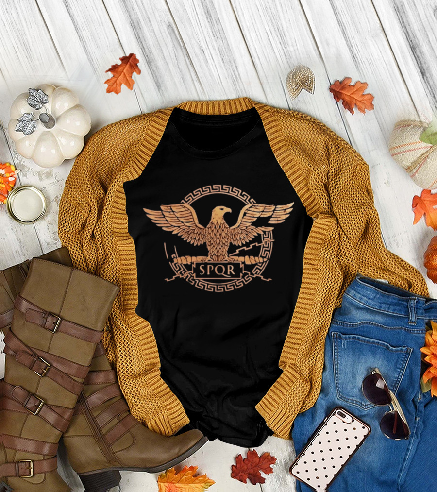 Ancient Rome SPQR Eagle Emblem Distressed T-Shirt