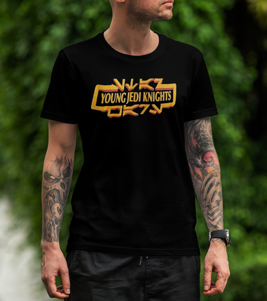 Young Jedi Knights Star Wars Sci Fi Text Art Yellow T-Shirt
