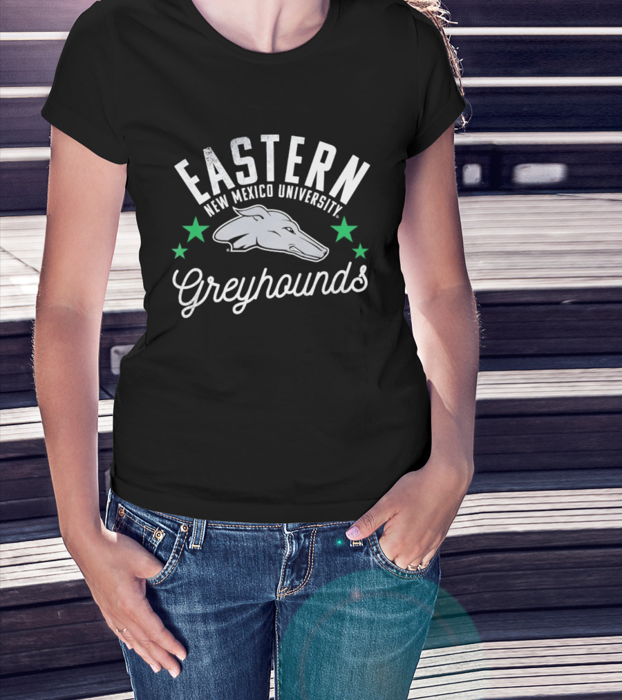 Eastern New Mexico University Greyhounds Three Green Stars T-Shirt