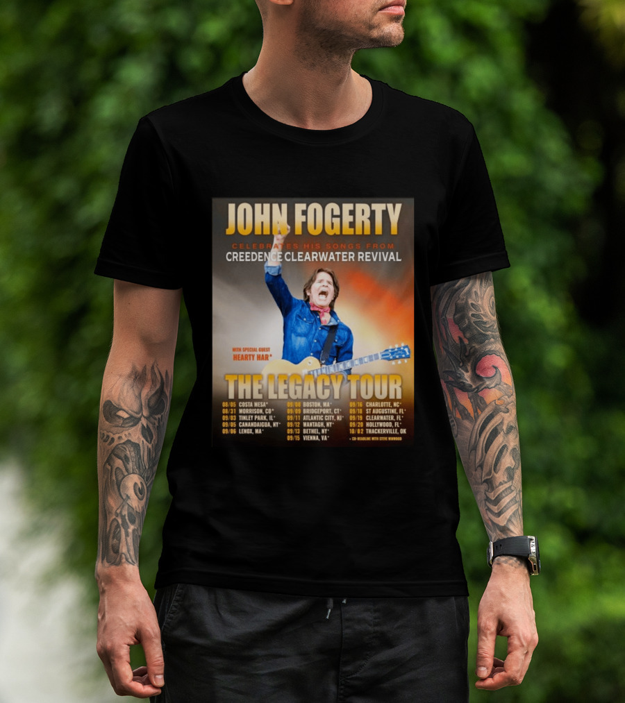 John Fogerty Celebrates His Songs From Creedence Clearwater Revival The Legacy Tour With Hearty Har Dates And Locations T-Shirt