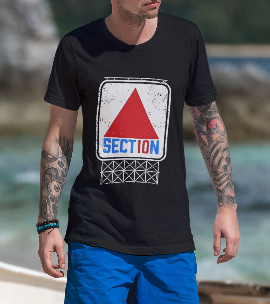 Section 10 Boston Red Sox Fenway Park Baseball Triangular Sign T-Shirt