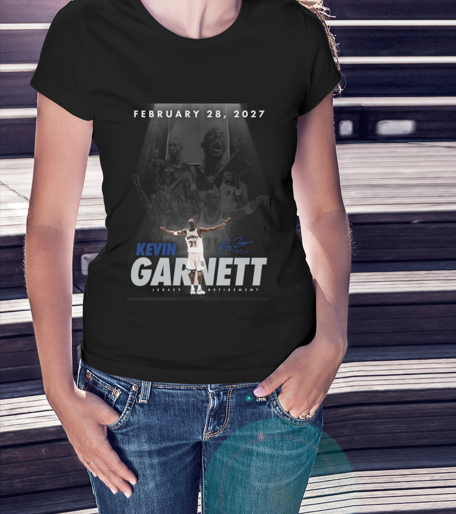 Kevin Garnett February 28 2027 Jersey Retirement T-Shirt