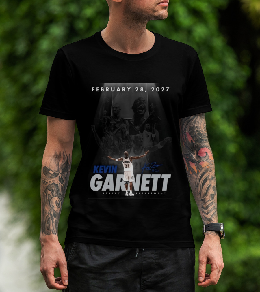 Kevin Garnett February 28 2027 Jersey Retirement T-Shirt