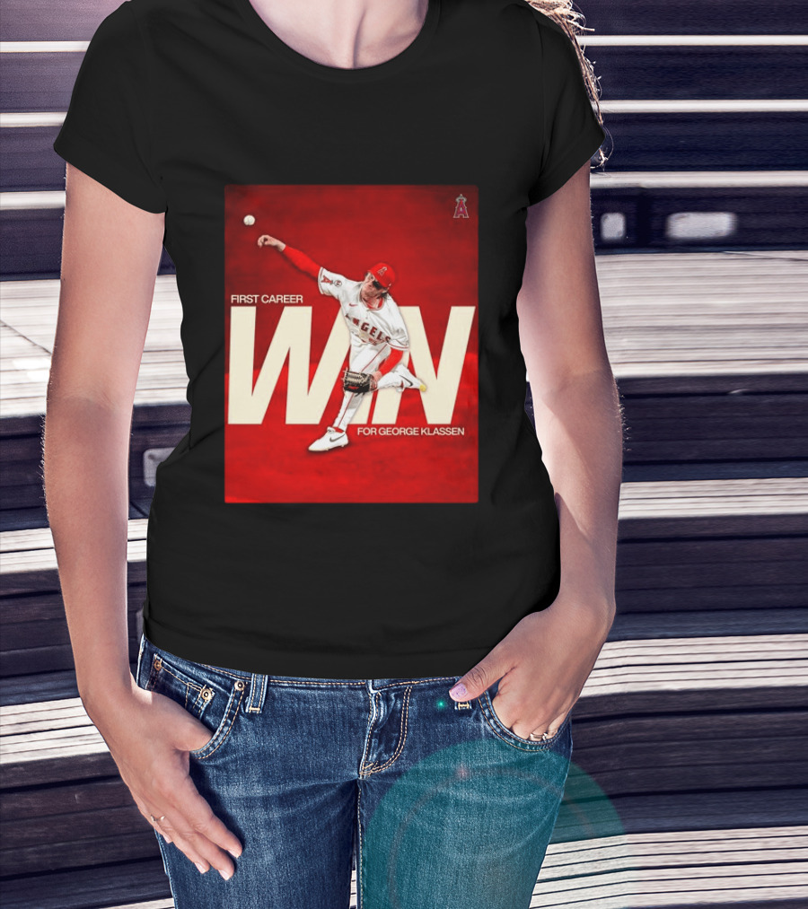 Los Angeles Angels First Career Win For George Klassen Baseball T-Shirt