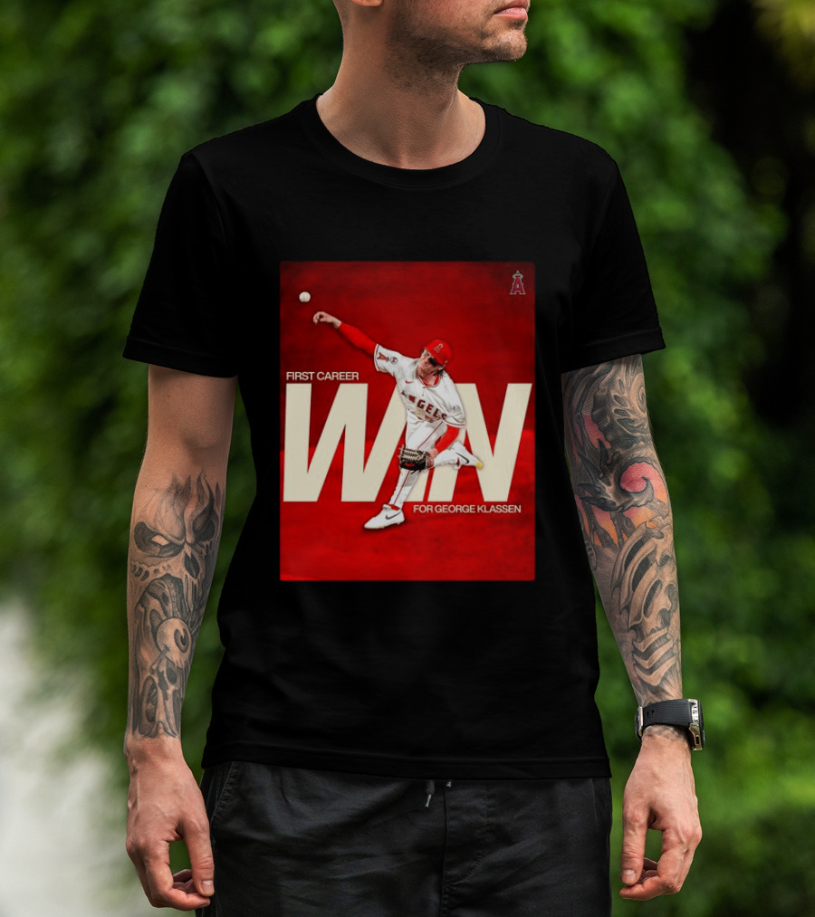 Los Angeles Angels First Career Win For George Klassen Baseball T-Shirt
