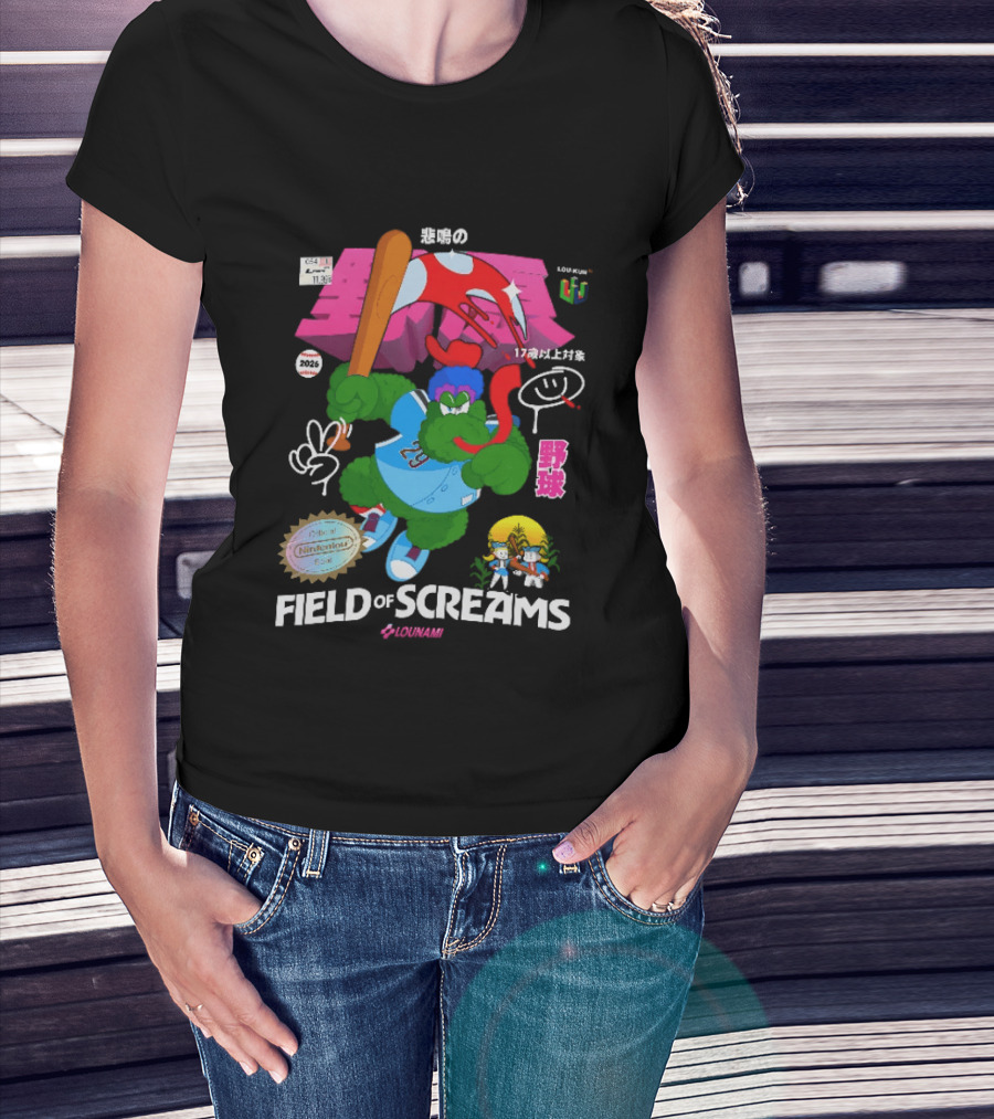 Field Of Screams Baseball 2026 Nintenlou Seal Lounami 17 T-Shirt