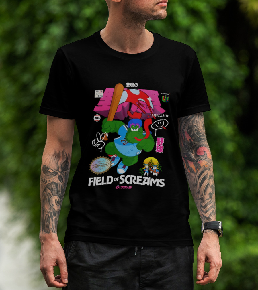 Field Of Screams Baseball 2026 Nintenlou Seal Lounami 17 T-Shirt