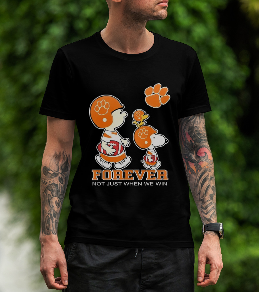 Snoopy Woodstock Charlie Brown Clemson Tigers Forever Not Just When We Win T-Shirt