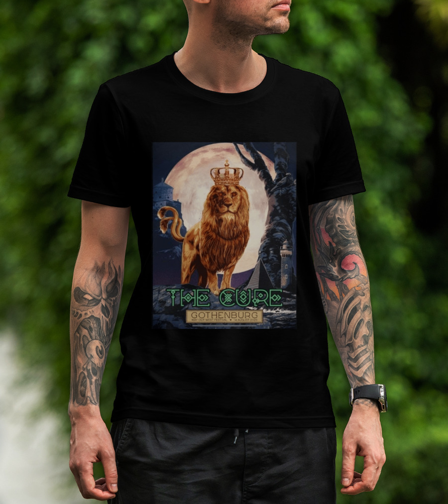 The Cure Gothenburg Way Out West Festival August 14 2026 Limited Edition Lion Crown Full Moon T-Shirt