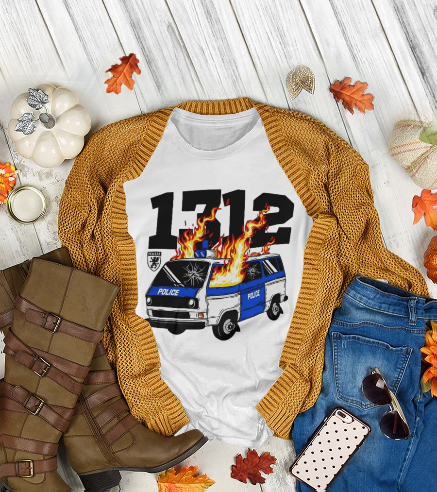 1312 Burning Police Van PGwear Anti Police T-Shirt