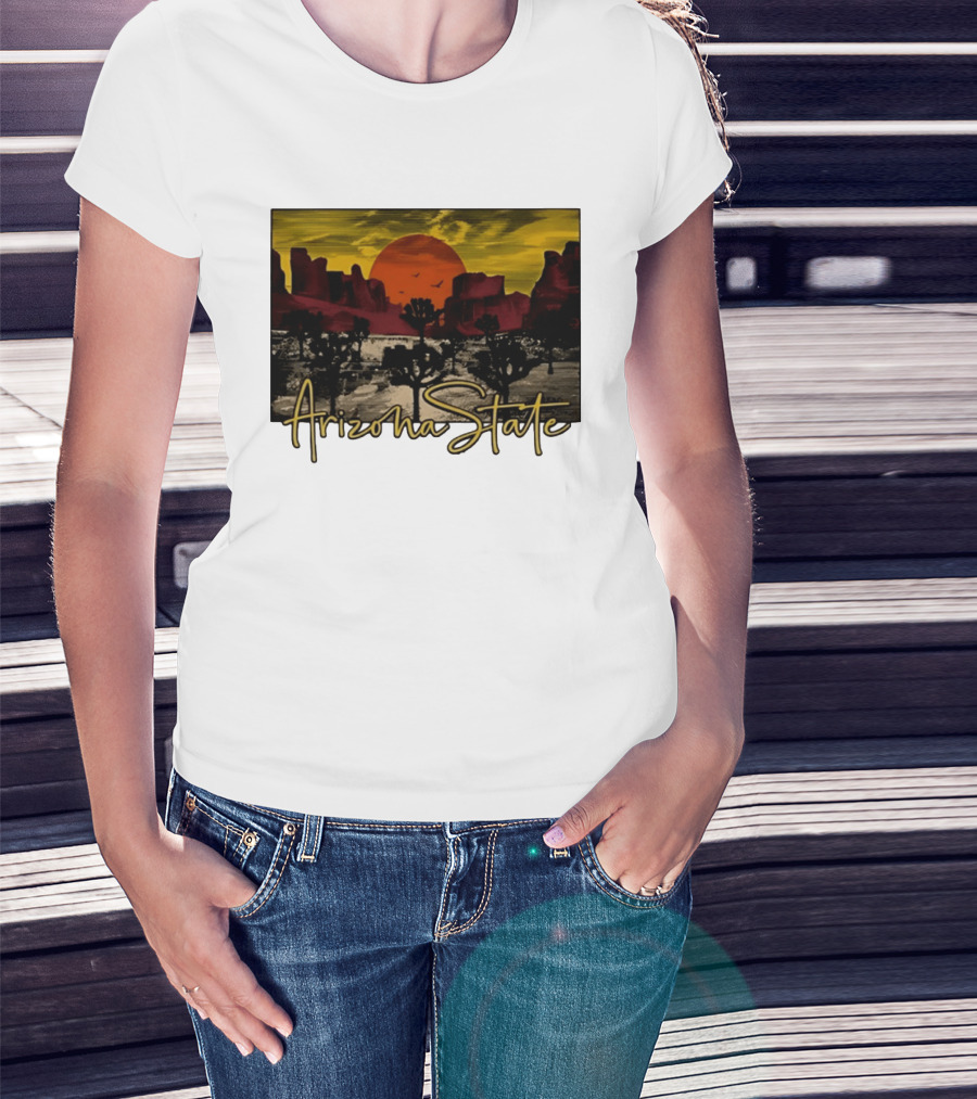 Arizona State Desert Sunset Landscape Scene T-Shirt