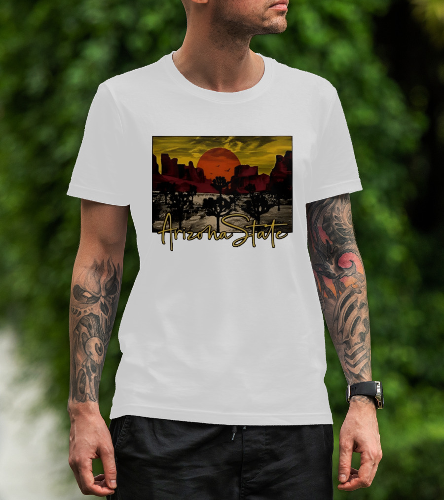 Arizona State Desert Sunset Landscape Scene T-Shirt