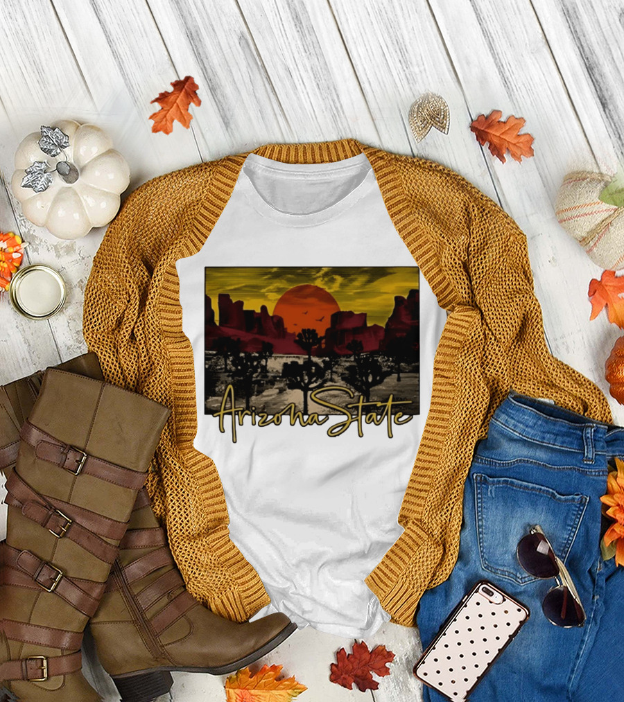 Arizona State Desert Sunset Landscape Scene T-Shirt