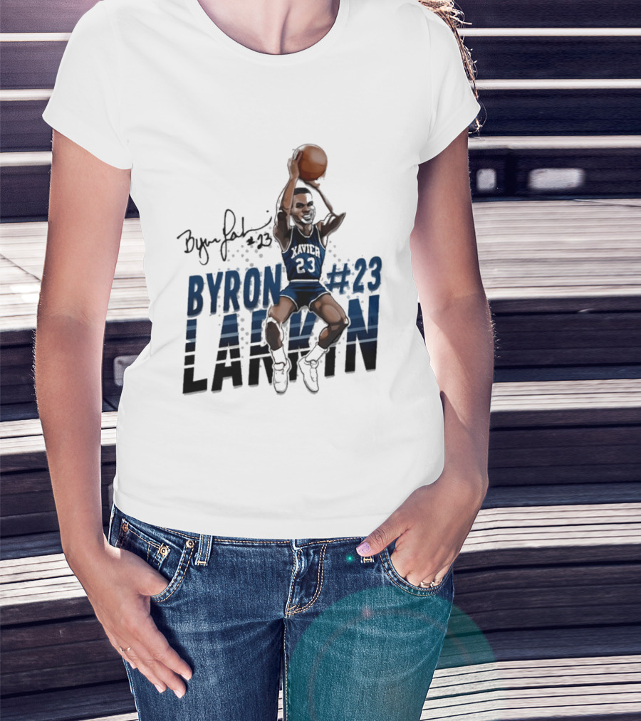 Byron Larkin #23 Xavier Basketball Hall Of Heroes T-Shirt