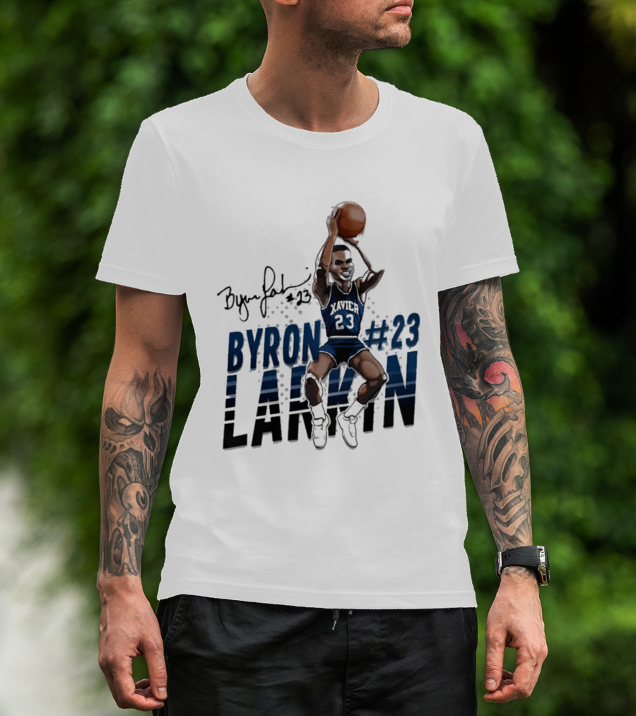 Byron Larkin #23 Xavier Basketball Hall Of Heroes T-Shirt
