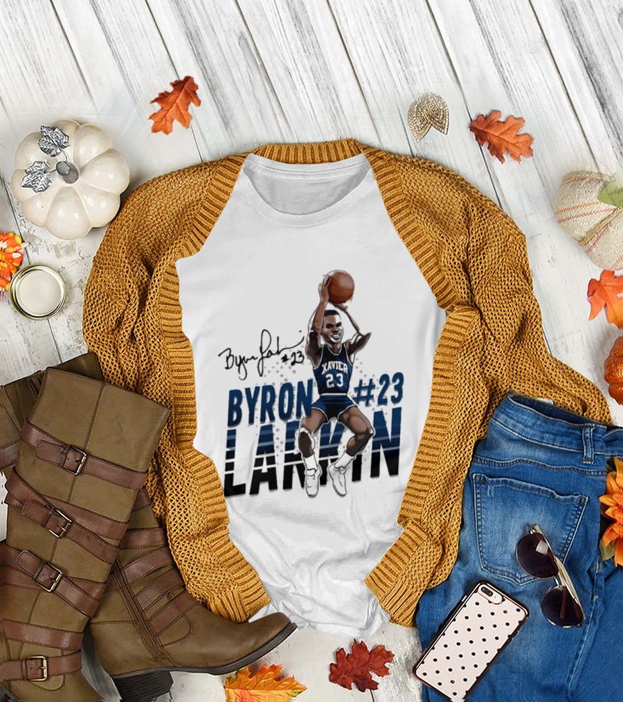 Byron Larkin #23 Xavier Basketball Hall Of Heroes T-Shirt