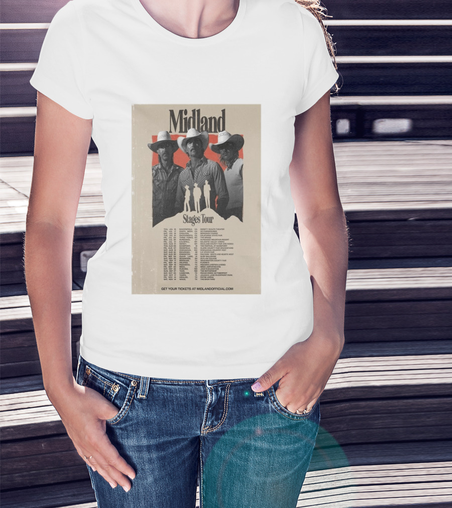 Midland Stages Tour 2026 Concert Dates And Locations T-Shirt
