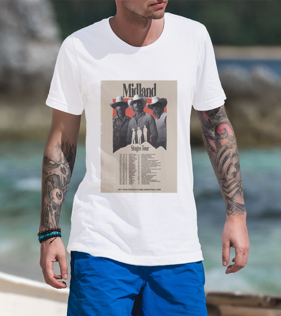 Midland Stages Tour 2026 Concert Dates And Locations T-Shirt