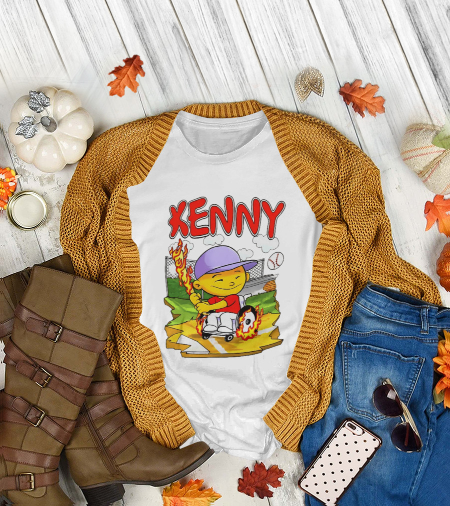 Kenny Kawaguchi Backyard Baseball Character Wheelchair Flames T-Shirt