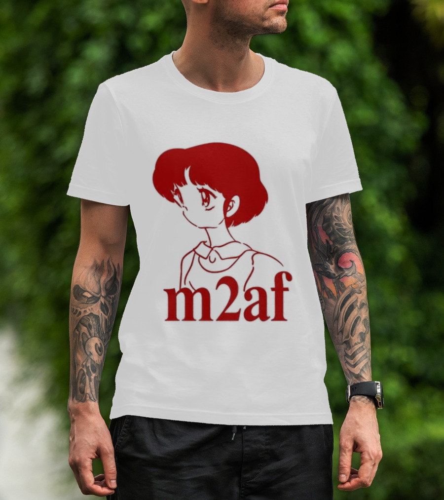 Nick M2af Ranma Anime Profile Red Sketch T-Shirt