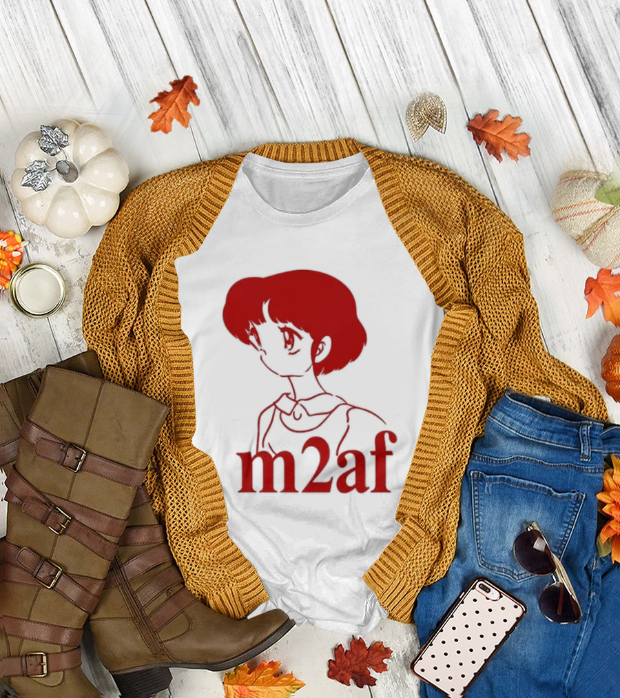 Nick M2af Ranma Anime Profile Red Sketch T-Shirt