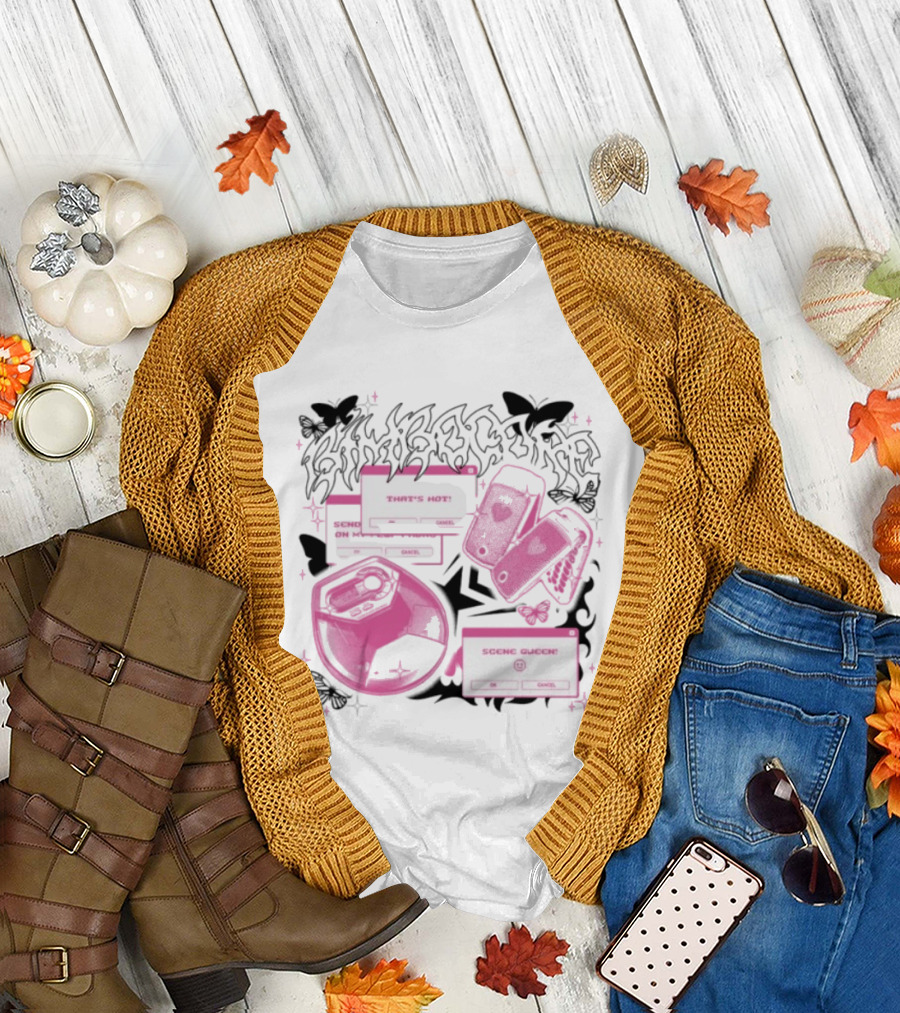 Nuclear Blast Store Bimbocore Y2K Scene Queen That's Hot Cancel Pink Butterfly Aesthetic T-Shirt