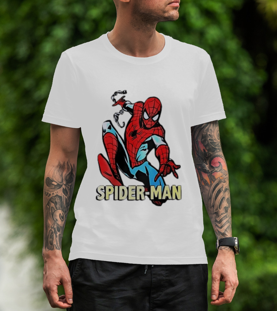 Spider Man Action Pose Marvel Superhero Avengers Comic T-Shirt