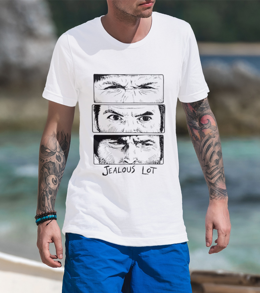 Jealous Lot Eyes Drawing Three Panels T-Shirt