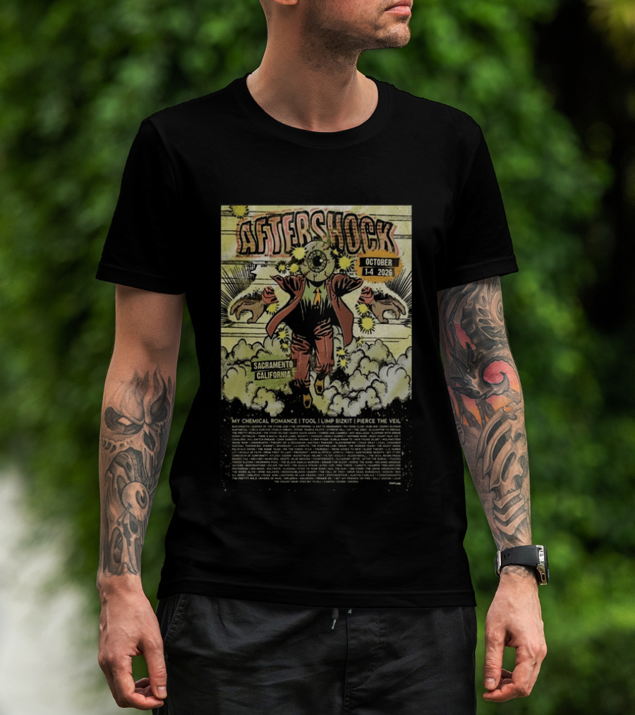 Aftershock Festival Sacramento California October 1 4 2026 My Chemical Romance Tool Limp Bizkit Pierce The Veil T-Shirt
