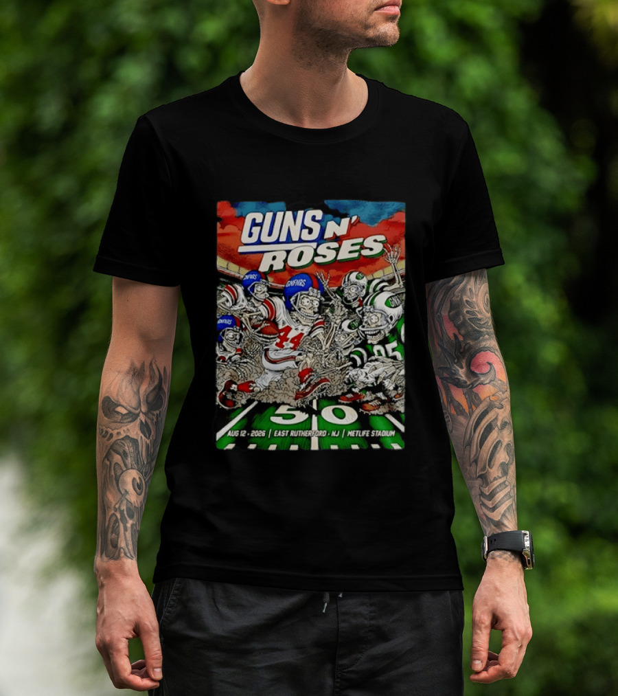 Guns N' Roses MetLife Stadium 2026 East Rutherford NJ Football Concert Tour August 12 T-Shirt